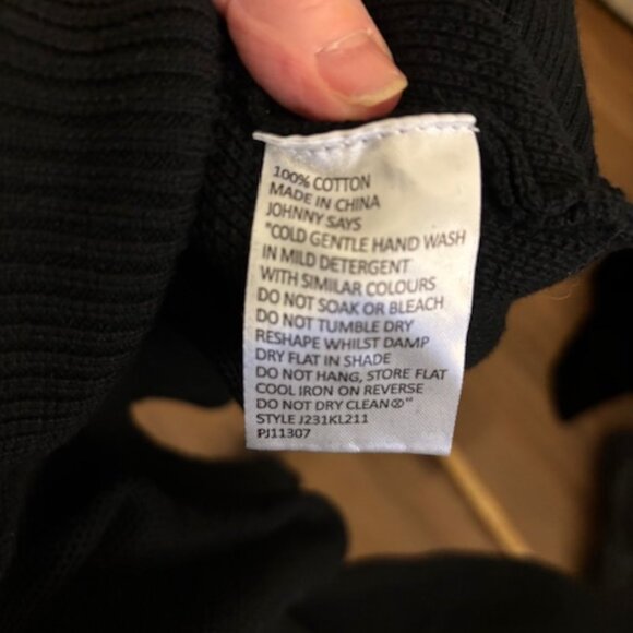 Johnny Bigg NWOT Black Keating Stripe Henley Neck Cotton Sweater 3XL - Picture 6 of 8